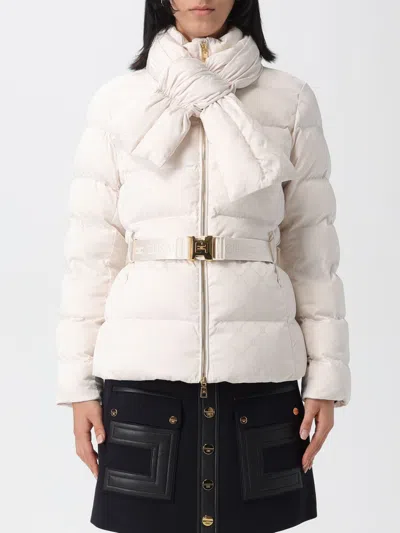 Elisabetta Franchi Tailored Minimalistic Jacket With Structured Shoulders In White