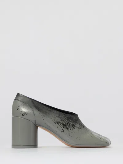 Mm6 Maison Margiela Stylish Block Heel Round Toe Pumps In Gray
