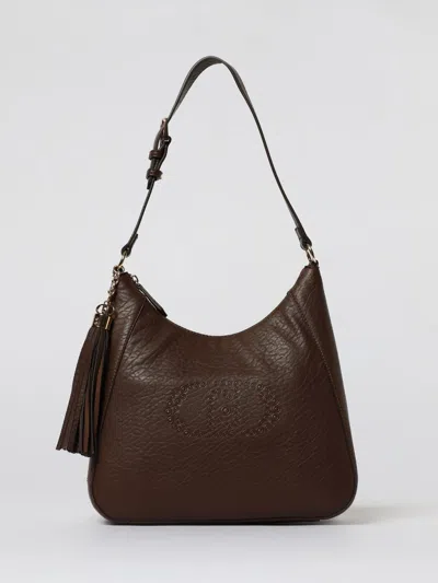 Liu •jo Shoulder Bag With Grained Leather In Brown