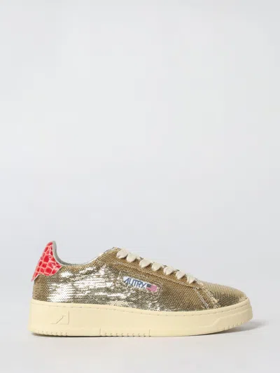 Autry Low-top Sequin Lace-up Shoes In Brown