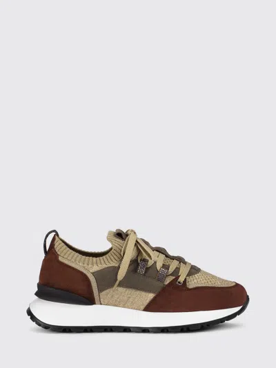 Doucal's Lace-up Suede Sneakers In Brown