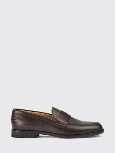 Doucal's Leather Penny Loafers In Brown