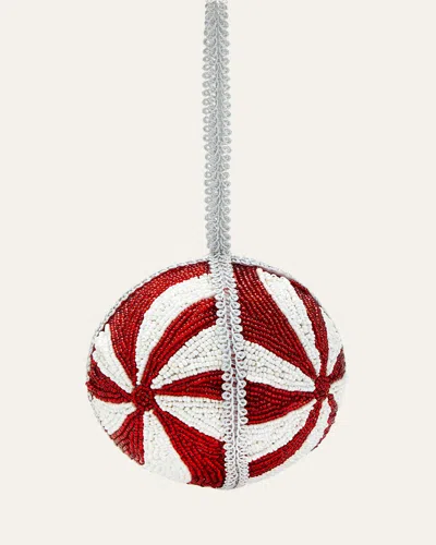 Sudha Pennathur Candy Cane Holiday Ornament In Multi