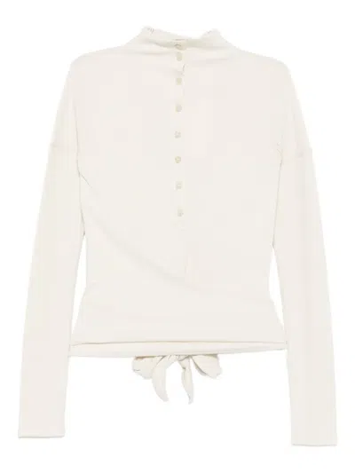 Low Classic Knot-detail Polo Shirt In White