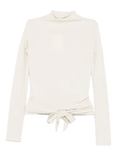 Low Classic Knot-detail Polo Shirt In White