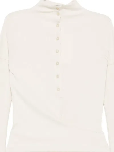 Low Classic Knot-detail Polo Shirt In White