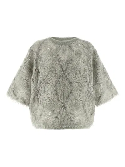Brunello Cucinelli Suéter Cuello Redondo - Gris In Multi