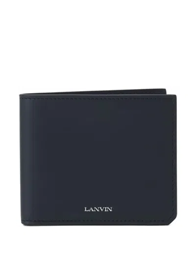 Lanvin Compagnon Leather Wallet In Blue