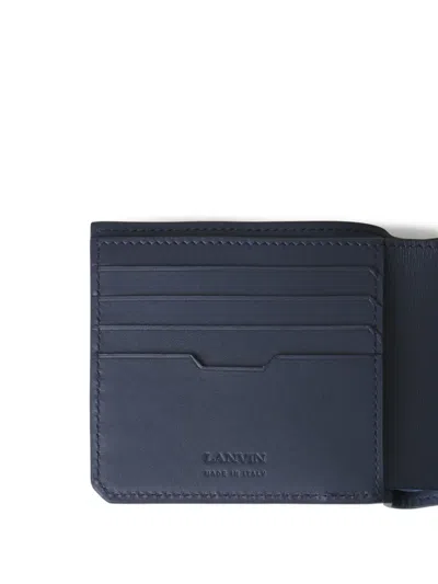 Lanvin Compagnon Leather Wallet In Blue