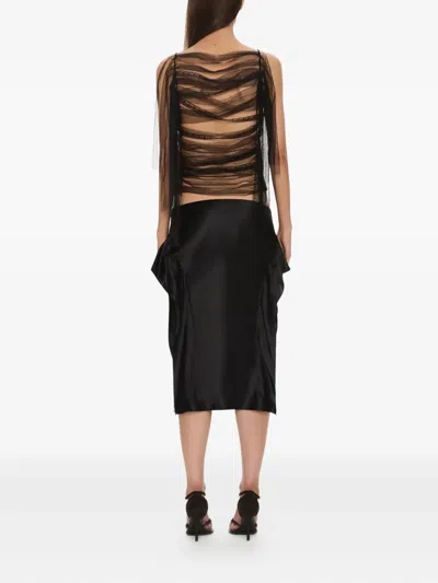 Christopher Esber Lattice Lace Silk Top In Black