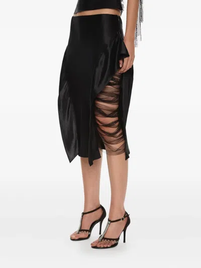 Christopher Esber Lattice Lace Silk Top In Black