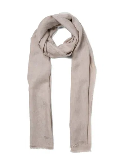 Max Mara Magico Fringed Scarf In Neutral