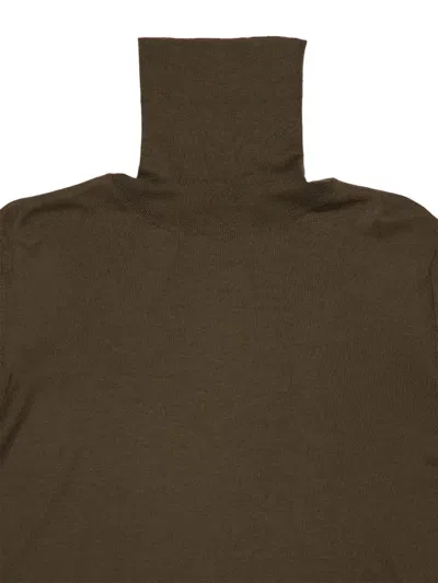 Piacenza Cashmere Shearling Stitch High-neck Sweater In Brown