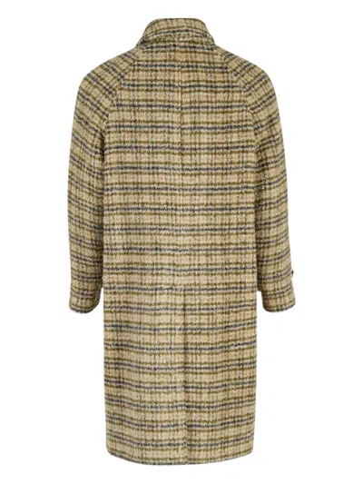 Piacenza Cashmere Buttoned Checked Coat In Brown