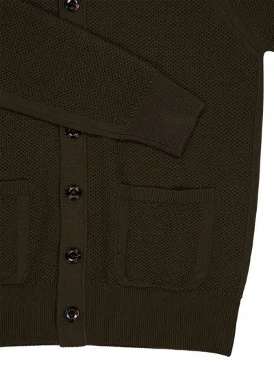 Piacenza Cashmere Button Long-sleeve Cardigan In Green