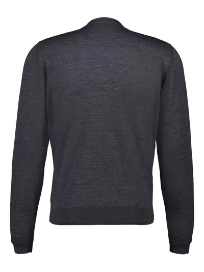 Piacenza Cashmere Long-sleeve V-neck Sweater In Gray