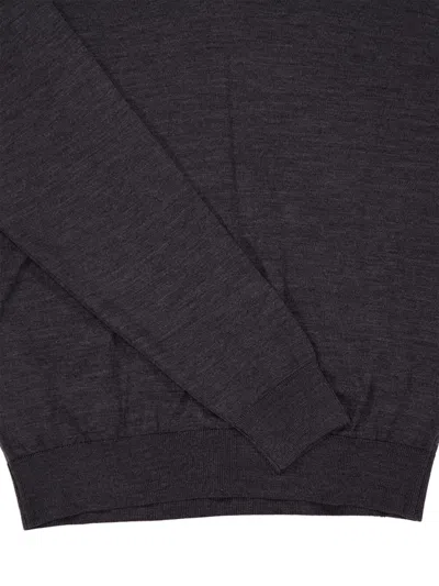 Piacenza Cashmere Long-sleeve V-neck Sweater In Gray