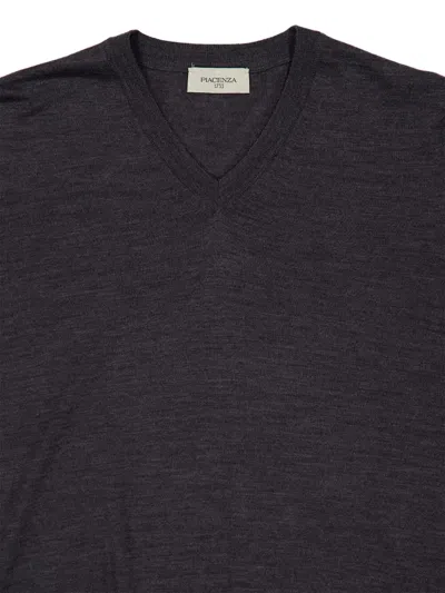 Piacenza Cashmere Long-sleeve V-neck Sweater In Gray