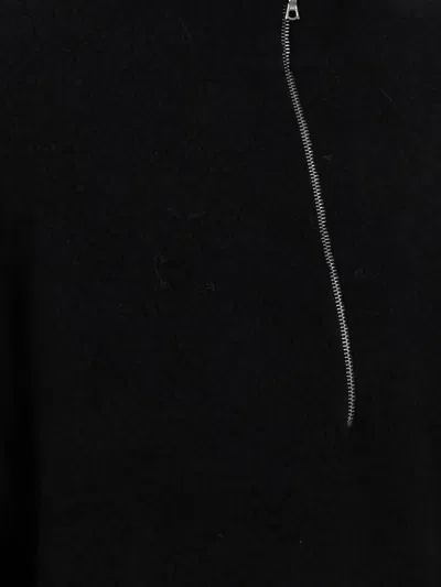 Mfpen Common Half Zip Sweater Black Fuzzy Recycled Fleece In Black