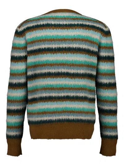 Piacenza Cashmere Striped Long-sleeve Sweater In Multi