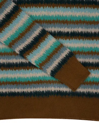 Piacenza Cashmere Striped Long-sleeve Sweater In Multi