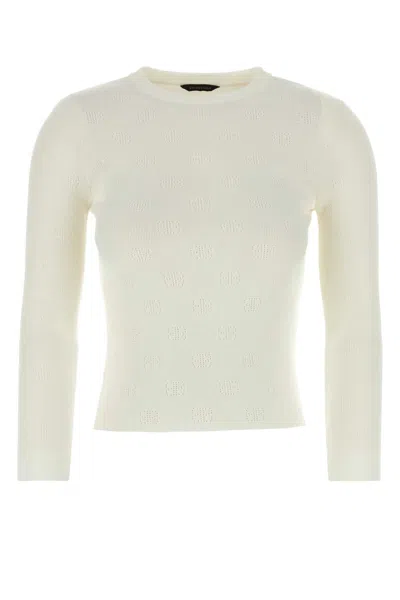 Balenciaga Women Ivory Wool Blend Sweater In Neutral