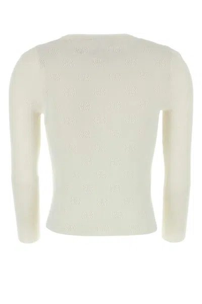 Balenciaga Women Ivory Wool Blend Sweater In Neutral