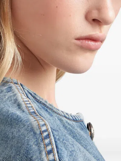 Prada Denim Bucket Hat In Blue