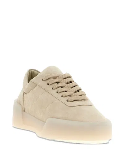 Fear Of God Low Top Suede Sneakers With Rubber Sole In Neutral