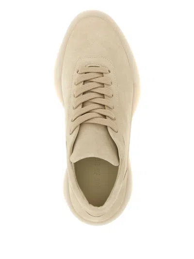 Fear Of God Low Top Suede Sneakers With Rubber Sole In Neutral