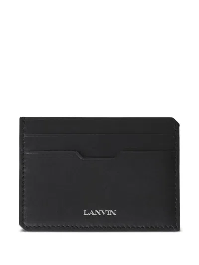 Lanvin Logo-stamp Card Holder In Black