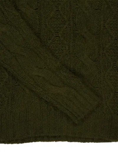 Piacenza Cashmere Cable Knit High-neck Jumper In Green