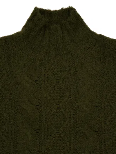Piacenza Cashmere Cable Knit High-neck Jumper In Green