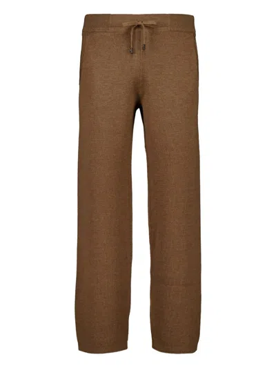Piacenza Cashmere Drawstring Trousers In Brown