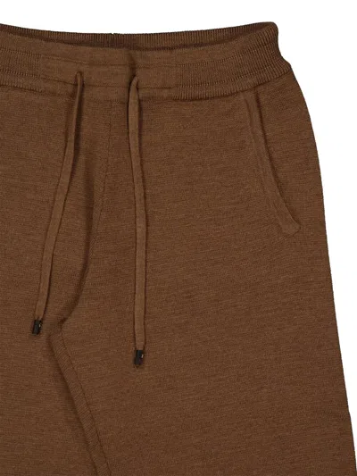 Piacenza Cashmere Drawstring Trousers In Brown