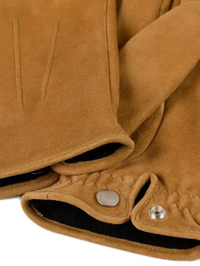 摁扣绒面皮手套