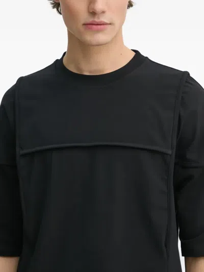 Heliot Emil Panelled-design Short-sleeve T-shirt In Black