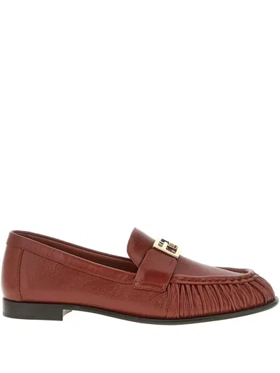 Fendi Curled Metal Detail Baguette Loafers In Multi