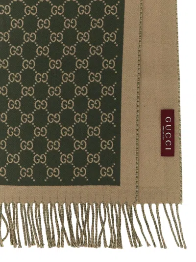 Gucci Gg Jacquard Scarf Scarves And Foulards Green In Green