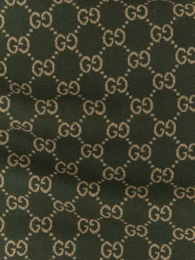 Gucci Gg Jacquard Scarf Scarves And Foulards Green In Green