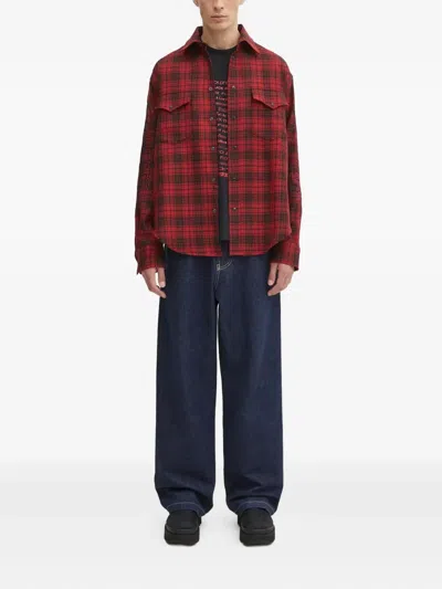 PLAID-PATTERN LONG-SLEEVE SHIRT