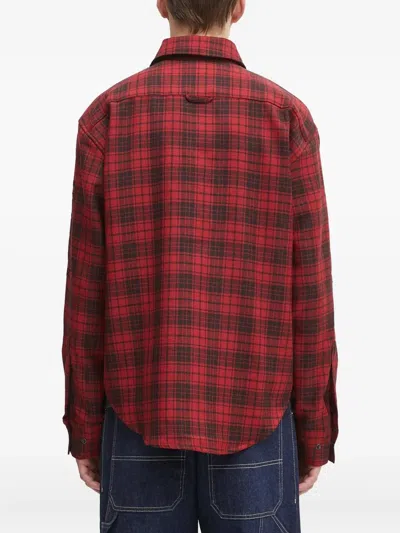 PLAID-PATTERN LONG-SLEEVE SHIRT