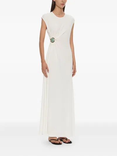 Christopher Esber Stone Ruched Tank Maxi Dress In White