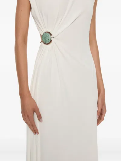 Christopher Esber Stone Ruched Tank Maxi Dress In White