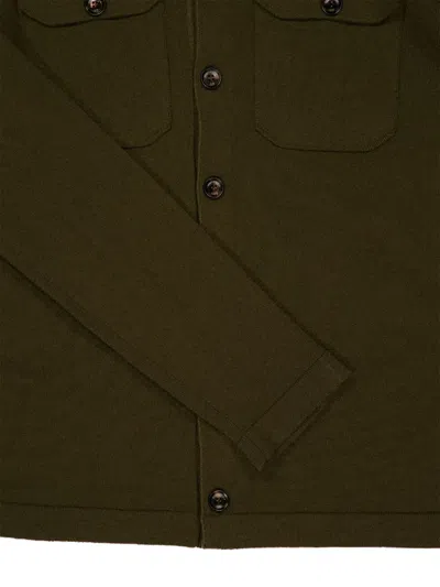 Piacenza Cashmere Front Pocket Button-up Shirt In Green