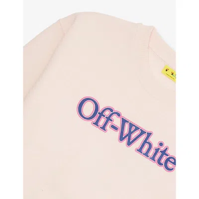 Off-white Soft Pink - Blue Big Bookish Puff Logo-embroidered Cotton-jersey Sweatshirt 4-12+ In Neutral
