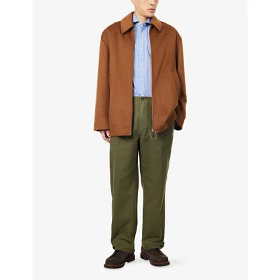 Dunhill Mens Blue Giza Checked Regular-fit Cotton And Cashmere-blend Shirt In Blue