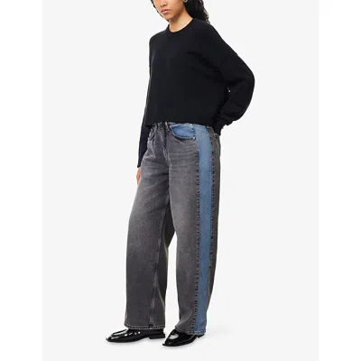 Good American Womens Indigo1000 Good Standard Baggy Denim Jeans In Gray