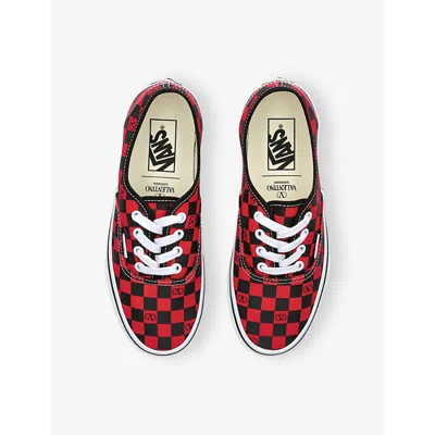 Valentino Garavani And Vans Low-top Trainer In Fabric With Vlogo Checkerboard Print In Multi
