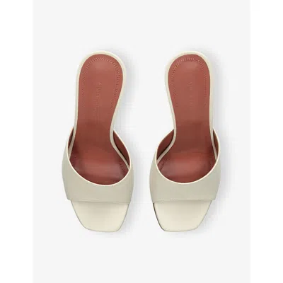 Amina Muaddi Women Sand Nappa Leather Lupita Mules In Neutral